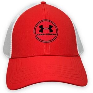 Under Armour UA Hat Men XL 2XL Red‎ Solstice Logo Hit GOLF ISO-Chill Mesh Cap